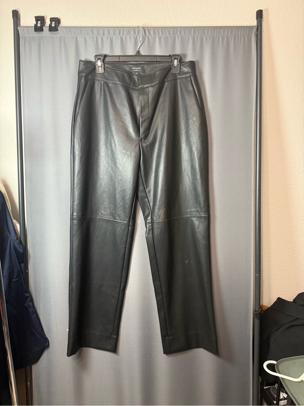 Banana Republic Black Vegan Leather Straight Leg